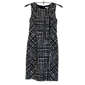 Paule Ka Sleeveless Black Cream Wool Blend Sleeveless Sheath Dress Sz Fr 38 US 6